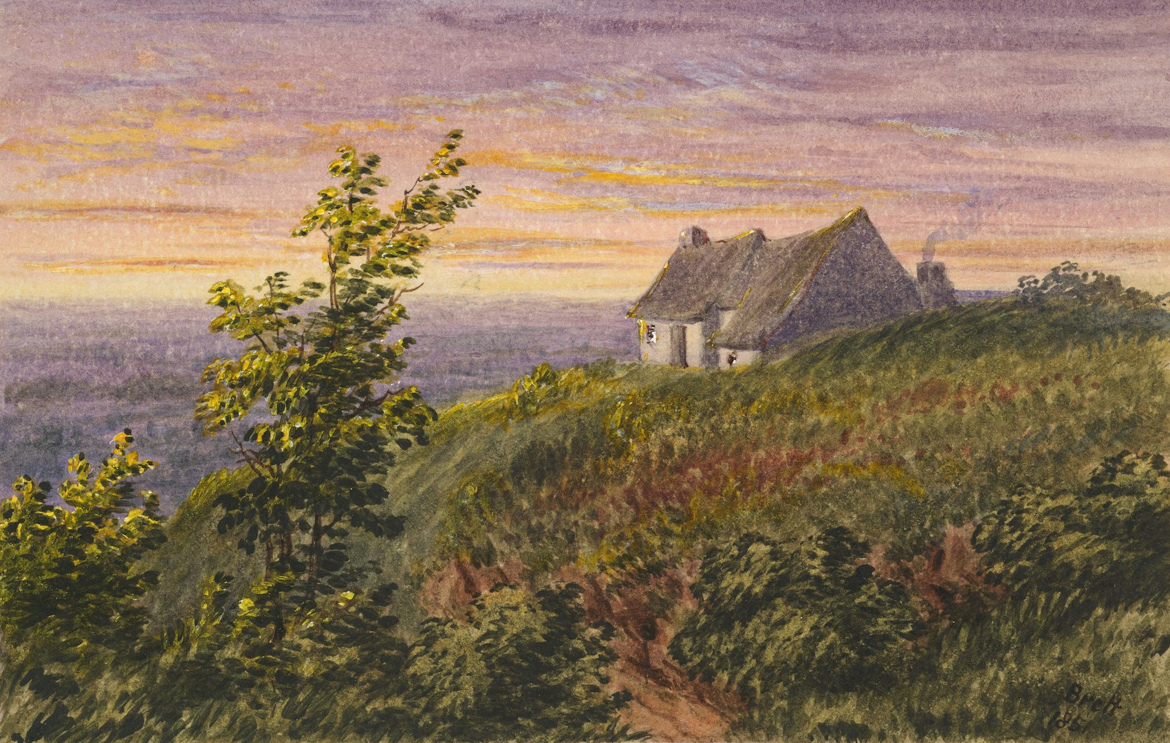 cozy house in watercolour